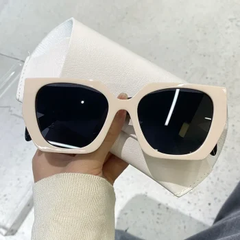 Vintage Brand Designer Polygon Sunglasses Women For Men Luxury Fashion Sun Glasses Trendy Punk Ladies Orange Big Shades - Image 7