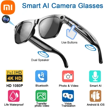 Xiaomi 4KHD AI Smart Glasses GPT 100mp Multifunctional Camera Chat Bluetooth Call Voice Assistant Music Player Smart Translation - Image 9