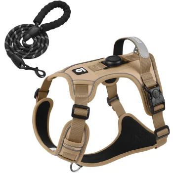 Dog Harness with Airtag Holder and Leash Set-Premium Oxford Breathable Material Durable Reflective Dog Harness and Leash Set - Image 9