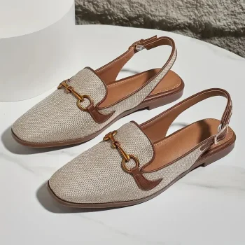 New Women Platform Sandals Anti-slip Closed Toe Metal Shoes Women Flat Outdoor Round Toe Wedge Sandals Women Sandalias De Mujer - Image 3
