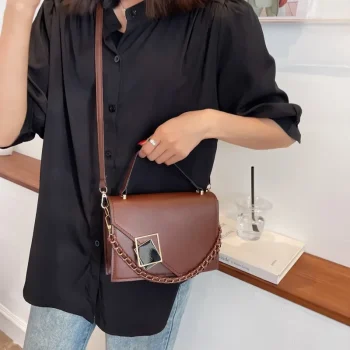 Women Luxury Designer Shoulder Bag-Retro Flap Crossbody with Chain Small Square Rhombus Messenger-Fashion Armpit Bag for Girls - Image 3
