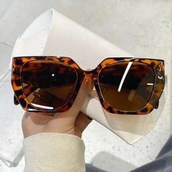 Vintage Brand Designer Polygon Sunglasses Women For Men Luxury Fashion Sun Glasses Trendy Punk Ladies Orange Big Shades - Image 9