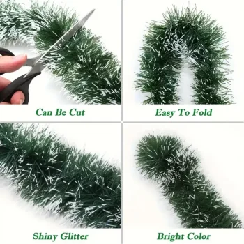60/2m Christmas Green Cane Ribbons Garland Xmas Tree Ornaments Cane Ribbon Wreath Hanging Pendents DIY Home Party Decor Supplies - Image 6