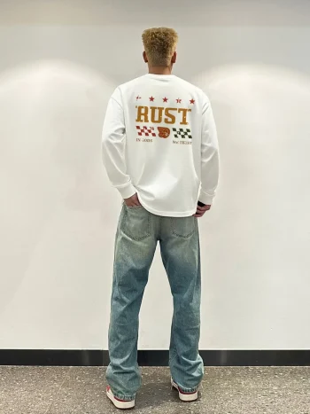 American Letter Print T-shirt Men Autumn 2025 New 100% Cotton Oversize Black Long sleeves Loose Casual Tee Y2k Top Man clothing - Image 4