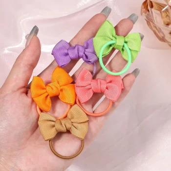 5Pcs Children Hair Ties Headdress Girls Scrunchies Elastic Hair Band Kids Hair Rope Bow Rubber Band Set Baby Accessories - Image 6