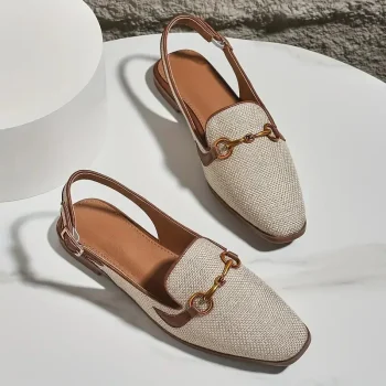 New Women Platform Sandals Anti-slip Closed Toe Metal Shoes Women Flat Outdoor Round Toe Wedge Sandals Women Sandalias De Mujer - Image 4