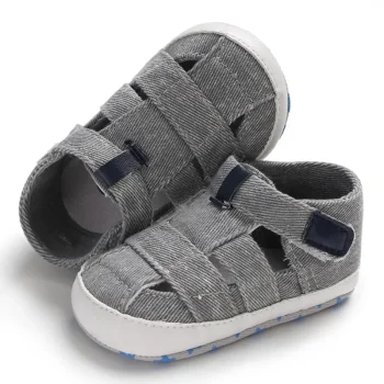 0-24montsh Infant Boys Canvas Shoes Moccasins Child Sandals Boys Summer Sandals Sneakers For Baby Boys Solid Black Sandals - Image 10