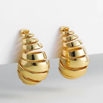 Vintage Chunky Dome Drop Earrings For Women Gold Plated Stainless Steel Thick Teardrop Earring Statement Wedding Jewelry Gifts - Image 12