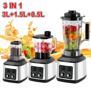 3 in 1 Electric Blender 9500W Powerful Multifunctional Mixer Juicer Smoothie Maker 3L+1.5L+0.5L Container Food Processor Mixer