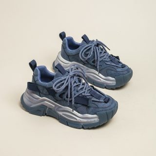 baskets à semelle épaisse décontractées pour papa Clunky à lacets respirantes à plateforme épaisse pour femmes