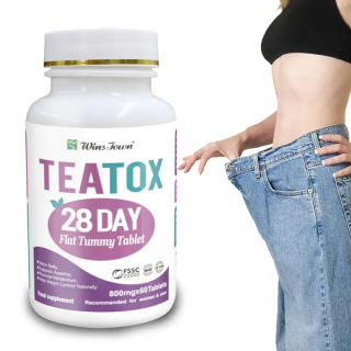 Tablette Teatox Tablette pour ventre plat de 28 jours Tablette pour ventre plat OEM Detox Herbes Pilules fines naturelles personnalisées pour ventre large
