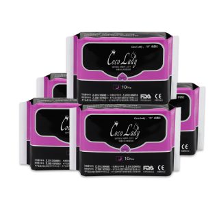 Vente en gros COCOLady 320mm Night Pad 10 pc/pack 50pack dans une boîte serviette hygiénique en coton biologique naturel en Stock