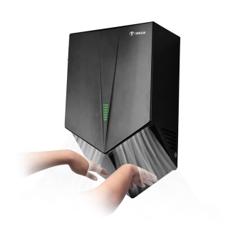 Modun sèche-mains à jet électrique automatique en forme de V, toilettes commerciales, noir