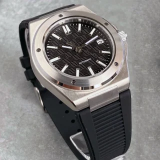 Tandorio New Black Luxury Business Engineer Style Men's Mechanical Watch Sapphire Glass 100m Waterproof NH35A Automatic Watches