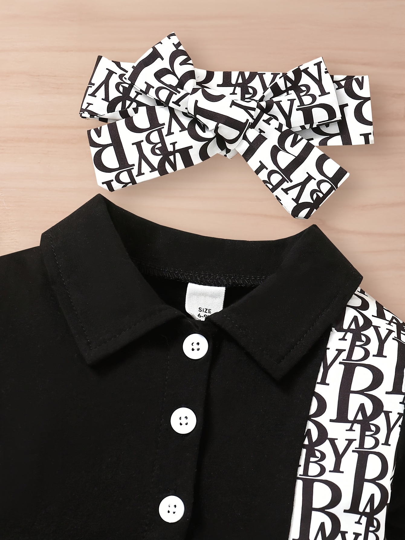 Summer Short-Sleeve Pleated Dress for Baby Girls with Letter Print, Suitable for Outings, Sold As a Single Piece – Image 3