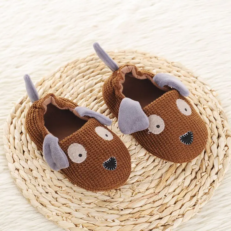 Kids Cotton Slides Autumn Winter Indoor Non-slip Cute Dog Non-slip Kids Shoes Home Slippers Fashion Baby Boys Slippers – Image 3