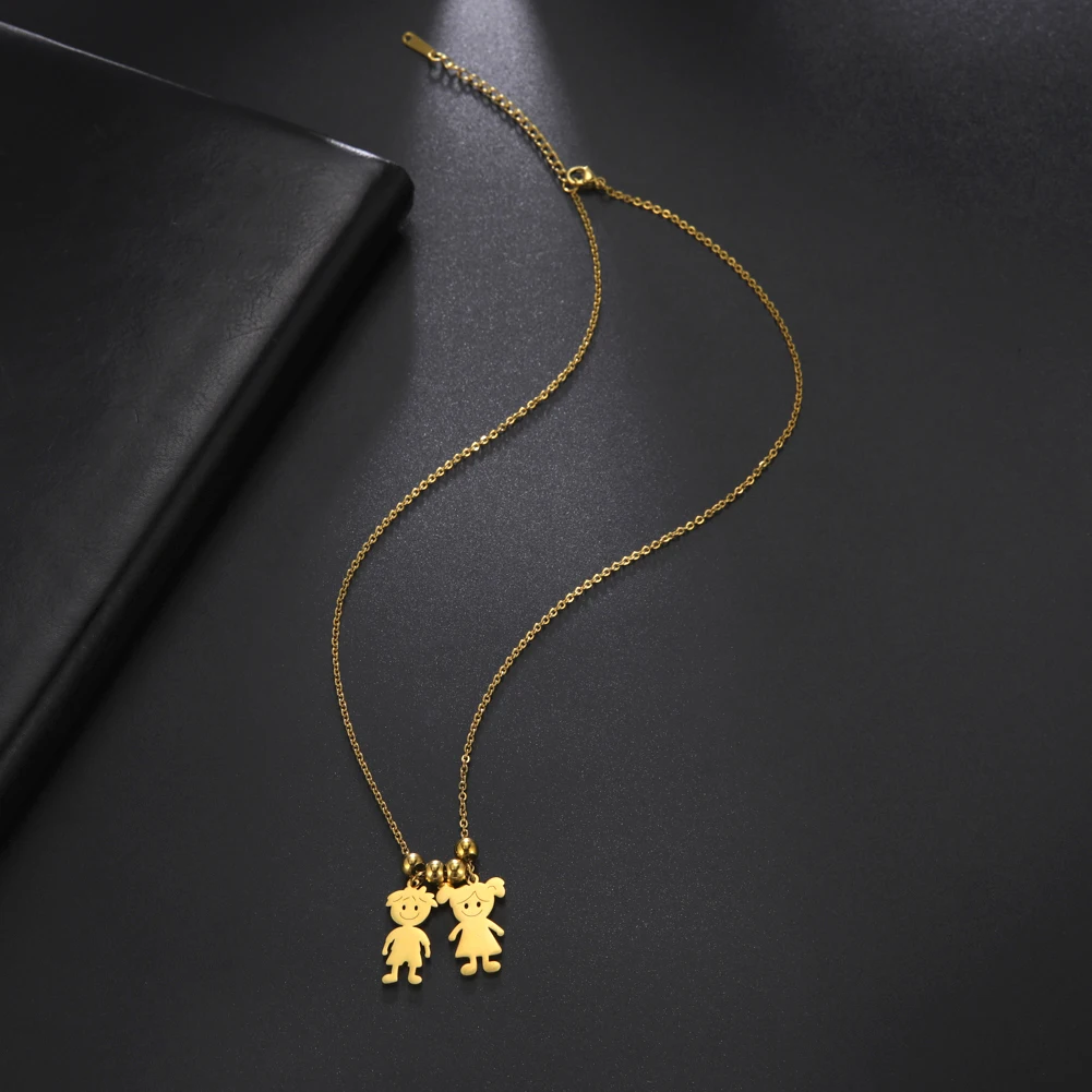 Personalized Boy Girl Necklace Custom Chain Name Mother Father Day Kid Family Gift For Women Men Stainless Steel Pendant Jewelry – Image 33