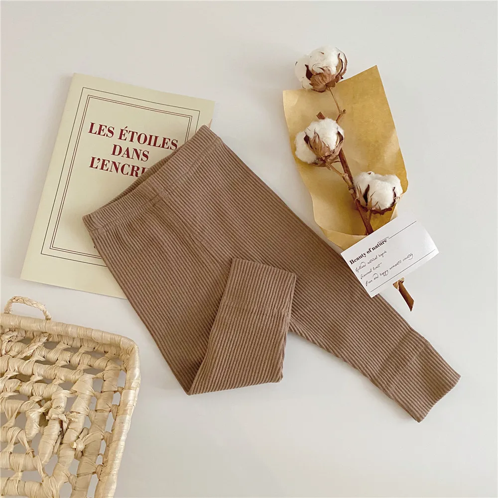 Facejoyous Autumn Baby Girl Legging Cotton Baby Boys Ribbed Leggings Striped Kids Pants Children Casual Trousers – Image 12