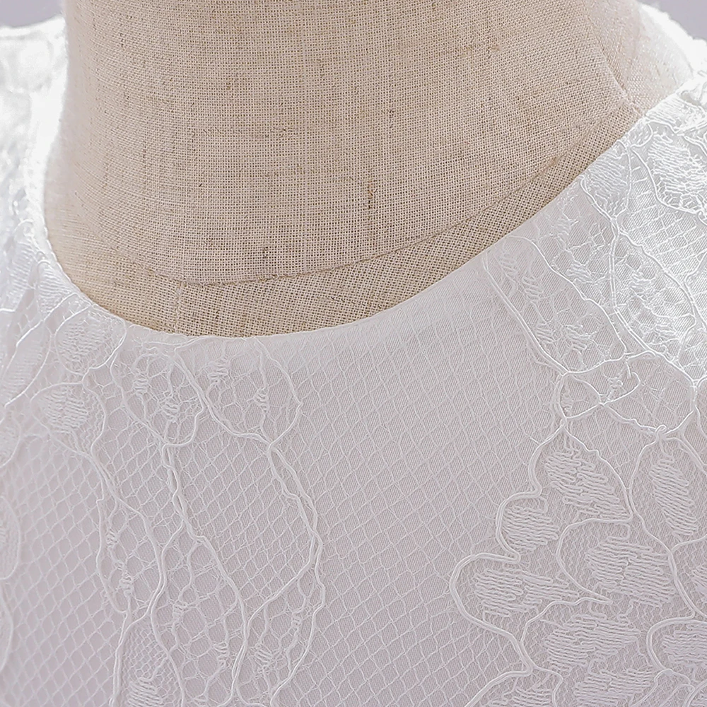 Long Sleeve Baby Girls Dress Newborn White Baptism Tulle Party Wedding 1st Birthday Princess Dresses Infant Girls Bow Prom Gown – Image 38