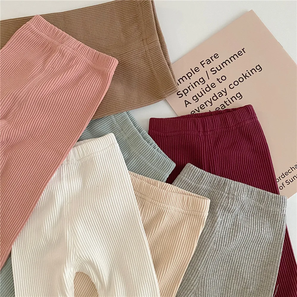 Facejoyous Autumn Baby Girl Legging Cotton Baby Boys Ribbed Leggings Striped Kids Pants Children Casual Trousers – Image 4