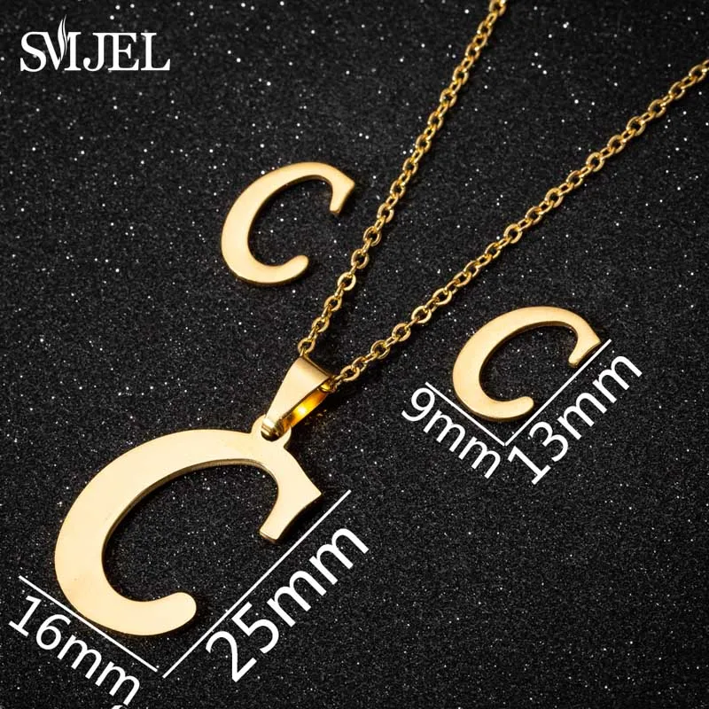 Stainless Steel A-Z Alphabet Initial Necklace for Women Men Personalize Jewelry 26 Letter Necklace Collier Pendientes 2024 – Image 37