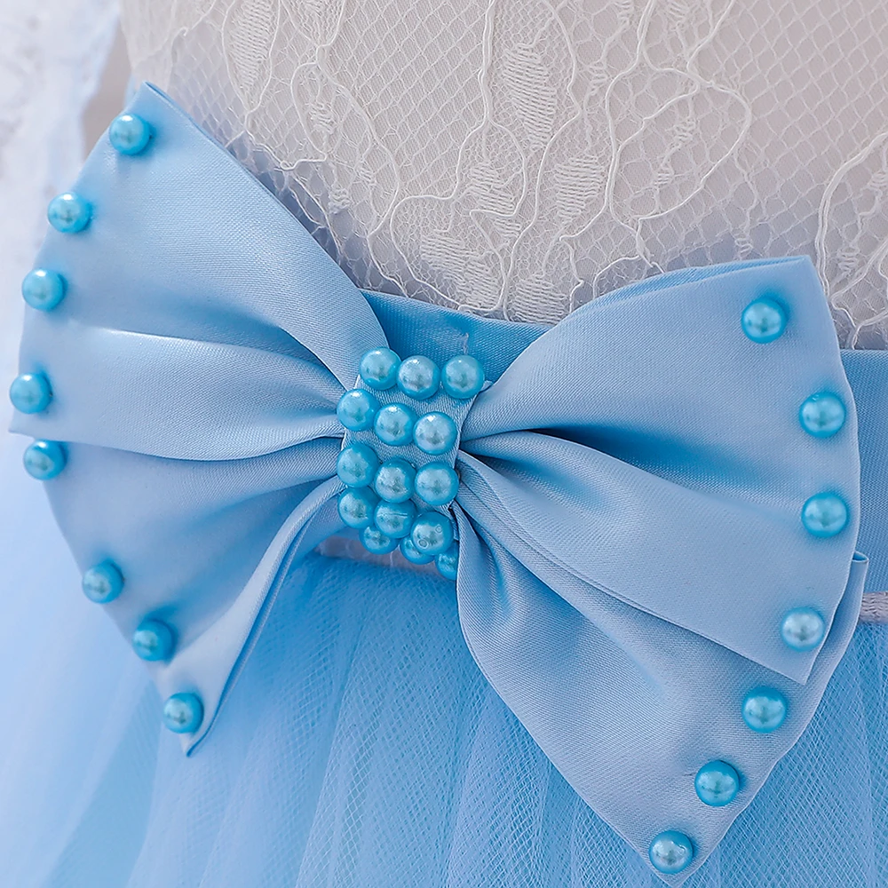 Long Sleeve Baby Girls Dress Newborn White Baptism Tulle Party Wedding 1st Birthday Princess Dresses Infant Girls Bow Prom Gown – Image 39