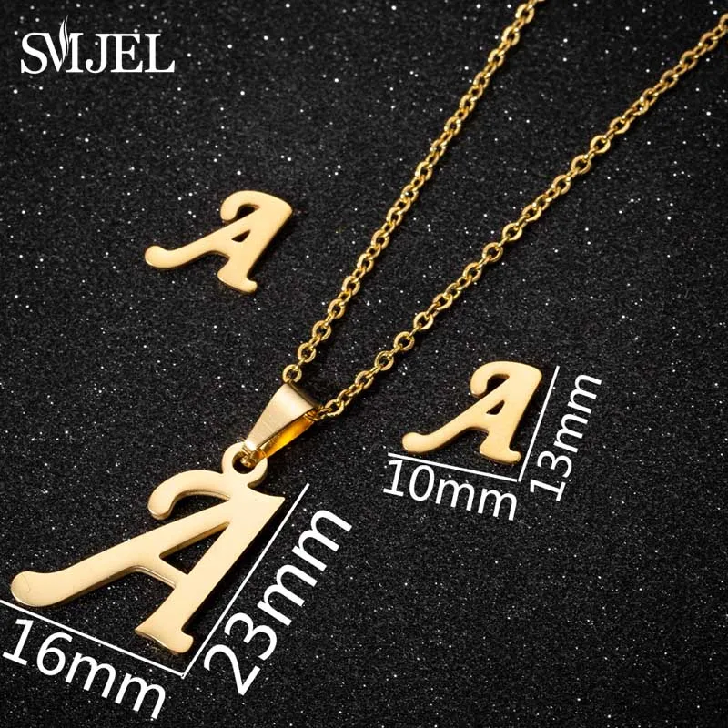 Stainless Steel A-Z Alphabet Initial Necklace for Women Men Personalize Jewelry 26 Letter Necklace Collier Pendientes 2024 – Image 3