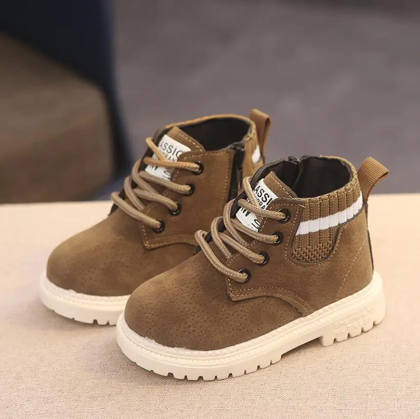 Children Casual Shoes Autumn Winter Boots Boys Shoes Fashion Leather Soft Antislip Girls Boots 21-30 Sport Running Shoes – Image 4