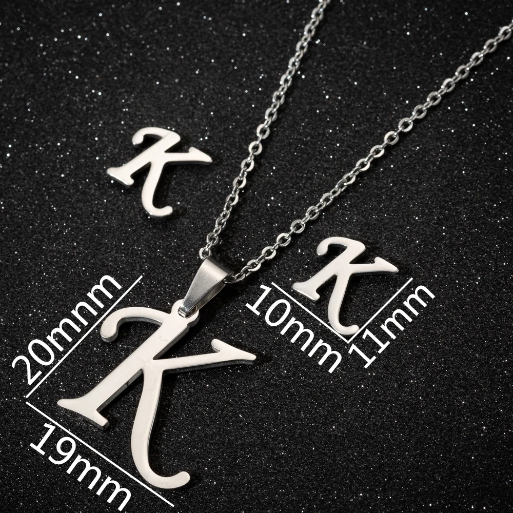 Stainless Steel A-Z Alphabet Initial Necklace for Women Men Personalize Jewelry 26 Letter Necklace Collier Pendientes 2024 – Image 2