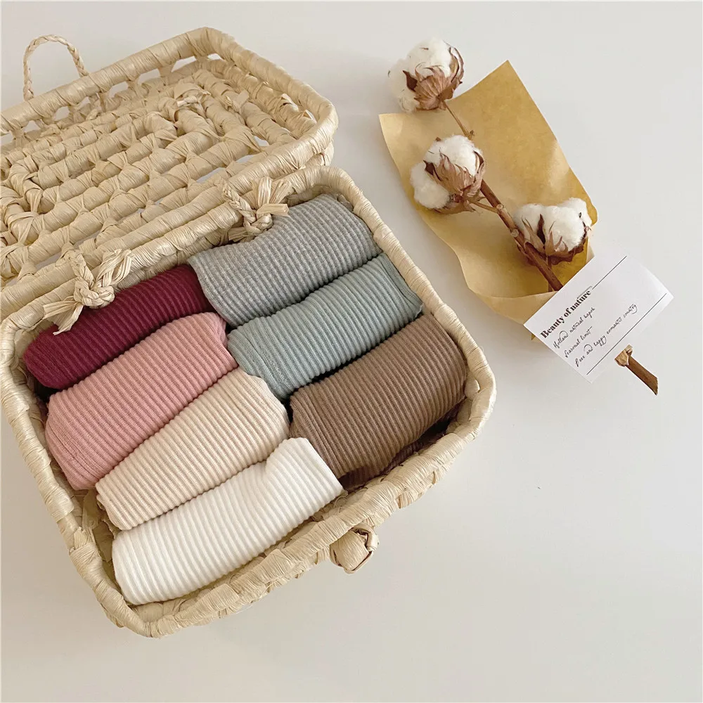 Facejoyous Autumn Baby Girl Legging Cotton Baby Boys Ribbed Leggings Striped Kids Pants Children Casual Trousers – Image 2