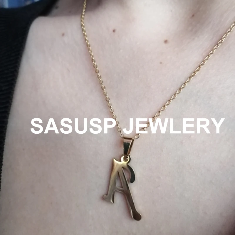 Stainless Steel A-Z Alphabet Initial Necklace for Women Men Personalize Jewelry 26 Letter Necklace Collier Pendientes 2024 – Image 34
