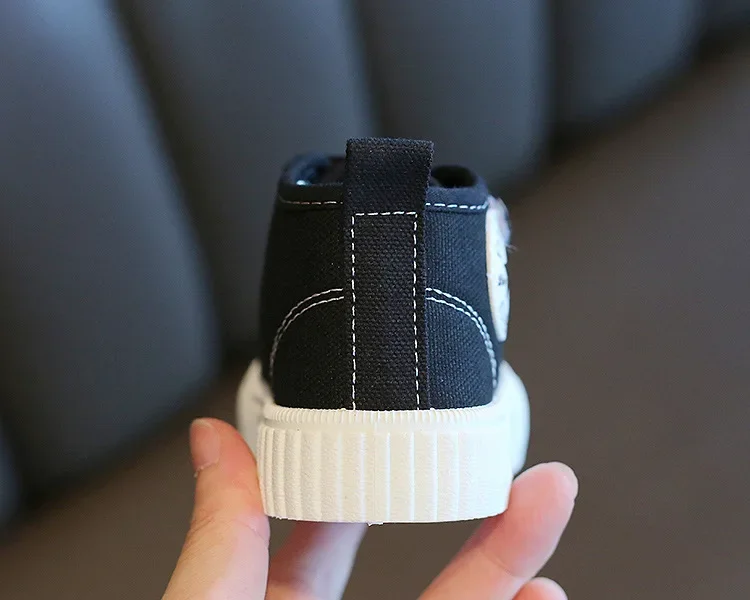 Kid Canvas Shoes Girls Fashion Simple and Versatile Casual Shoes Boy Solid Color Round Toe Non-slip Soft Platform Children Shoes – Image 30