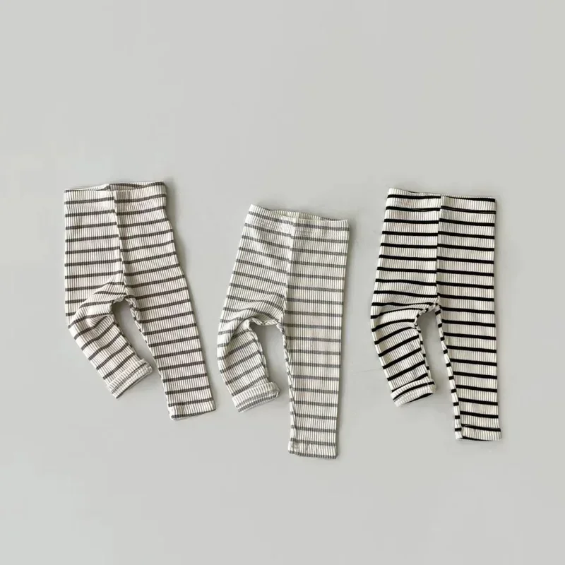 0-3T Baby Pant Girls All-match Striped Skinny Leggings Kids Cotton Elasticity Slim Pants Newborn Boy Stretch Trousers – Image 3