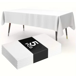 183×137cm Solid White Tablecloth Disposable Plastic Table Covers for Birthday Party Wedding Decoration Home Dinning Table Decor
