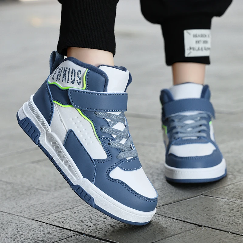 Childrens Walking Shoes Trendy Winter New High Top Cotton Comfortable Teenagers Anti Slip Wear-resistant Flat Casual Sneakers – Image 22