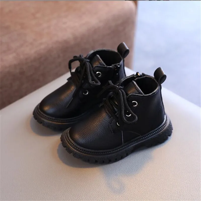 Kids Leather Chelsea Boots Waterproof Children Sneakers Beige Toddler Snow Boots Girl Winter Shoe Boy – Image 48