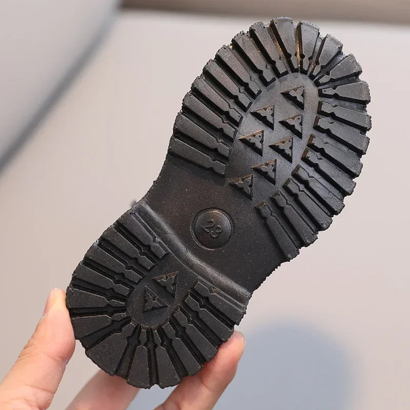 Kids Short Boots Fashion Boys Shoes Autumn Winter Leather Children Boots Non-Slip Toddler Girls Boot Toddler Snow Shoes – Image 13