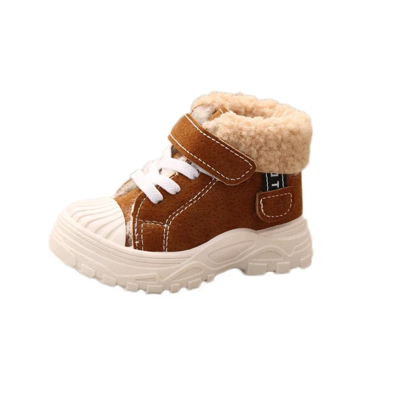 2021 Children Warm Boots Winter New Boys Plus Thicken Velvet Cotton Shoes Girls Waterproof Short Boots Baby Cotton Boots – Image 4