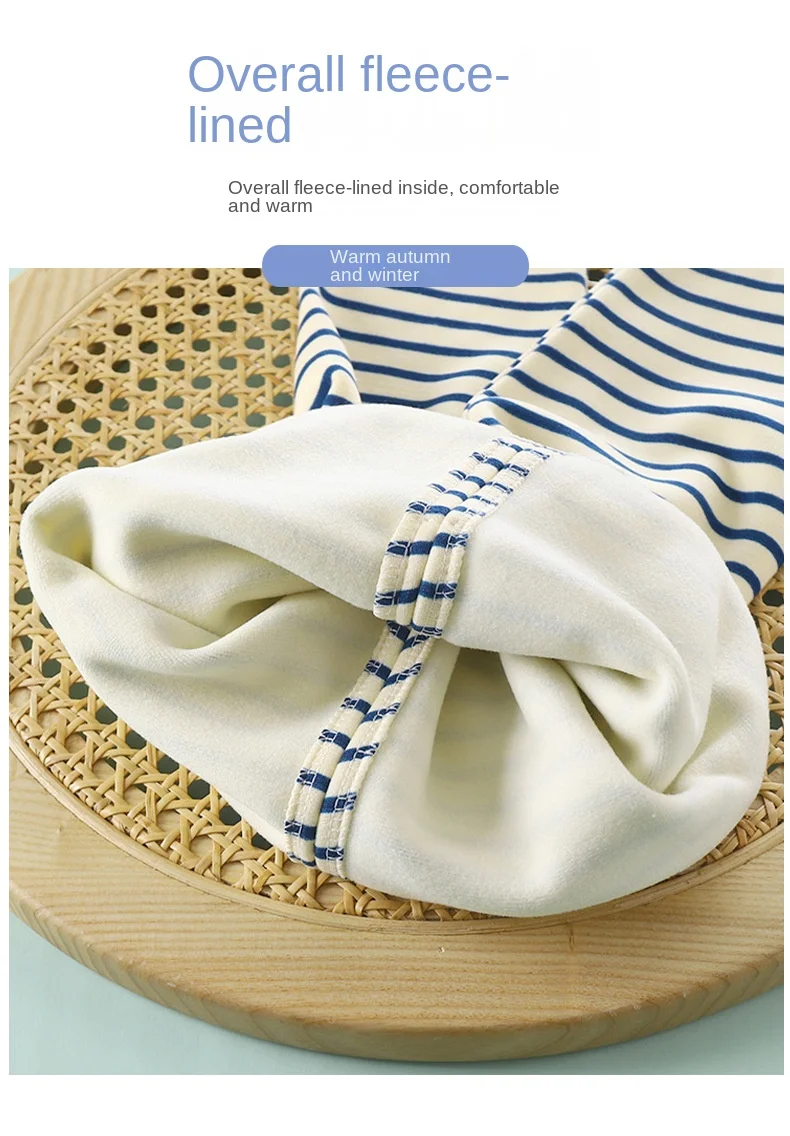 Infant Pants Thicken Keep Warm in Winter Newborn Baby Bebe Boy Girl Striped Leggings Kids Trousers – Image 16