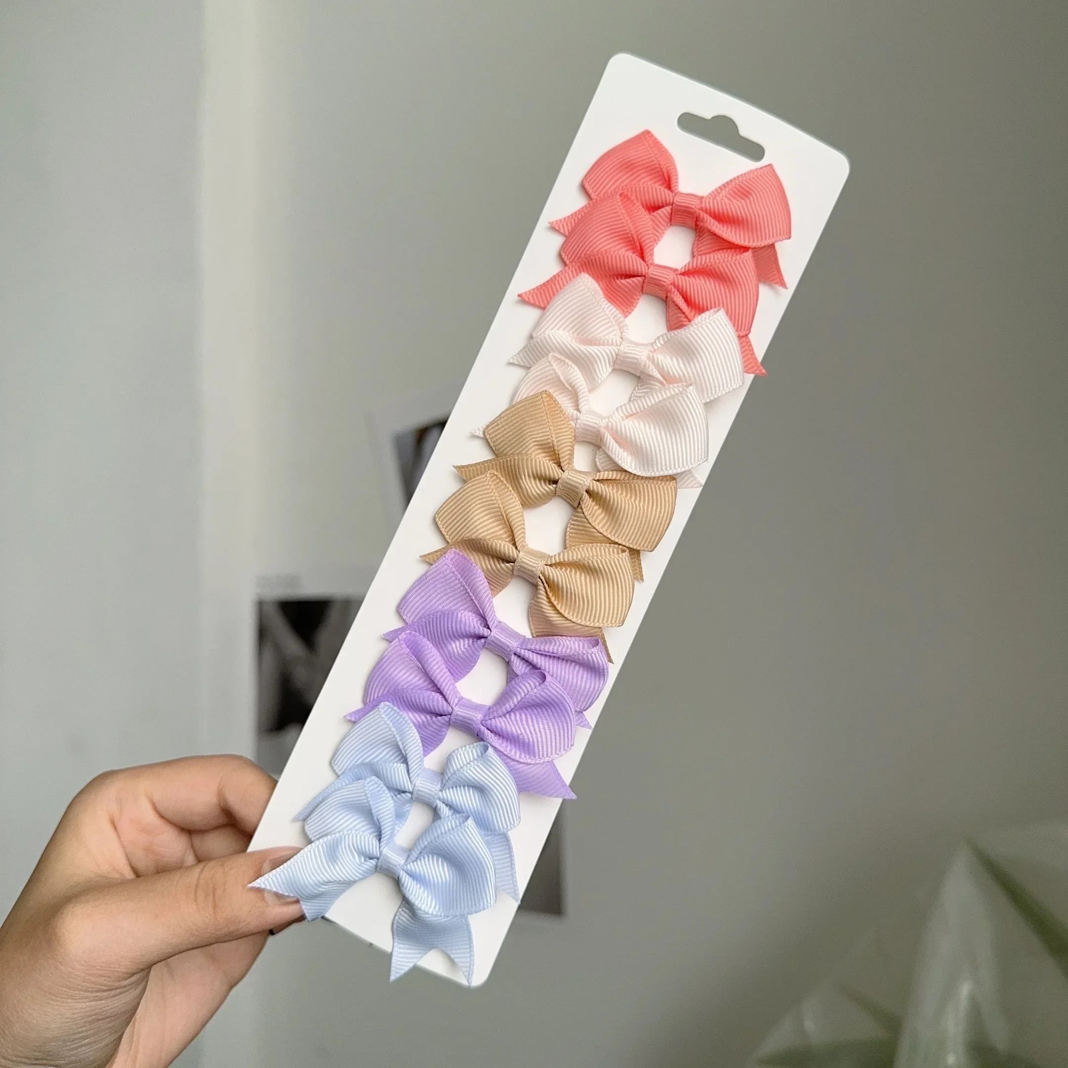 6/10Pcs/Set New Handmade Solid Ribbon Bowknot Hair Clips For Cute Baby Girls Bows Hairpin Kids Hair Accessories – Image 7