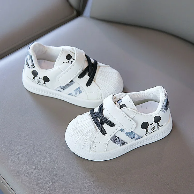 Disney White Casual Shoes For Baby Boy Girl Brand Children Sneaker Mickey Mouse Kids Sports Shoes Toddler Walking Shoes – Image 26
