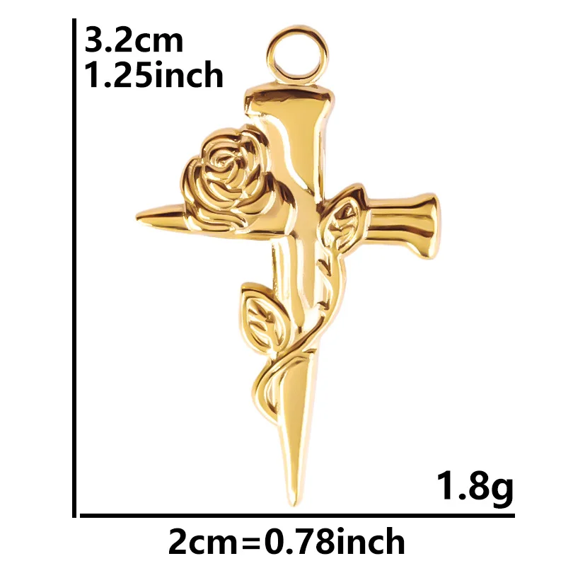 Punk Cross Sword Pendant Earring Stainless Steel Hoops Earrings For Women Men Accessories Non-Tarnish Vintage Jewelry Arete Gift – Image 29