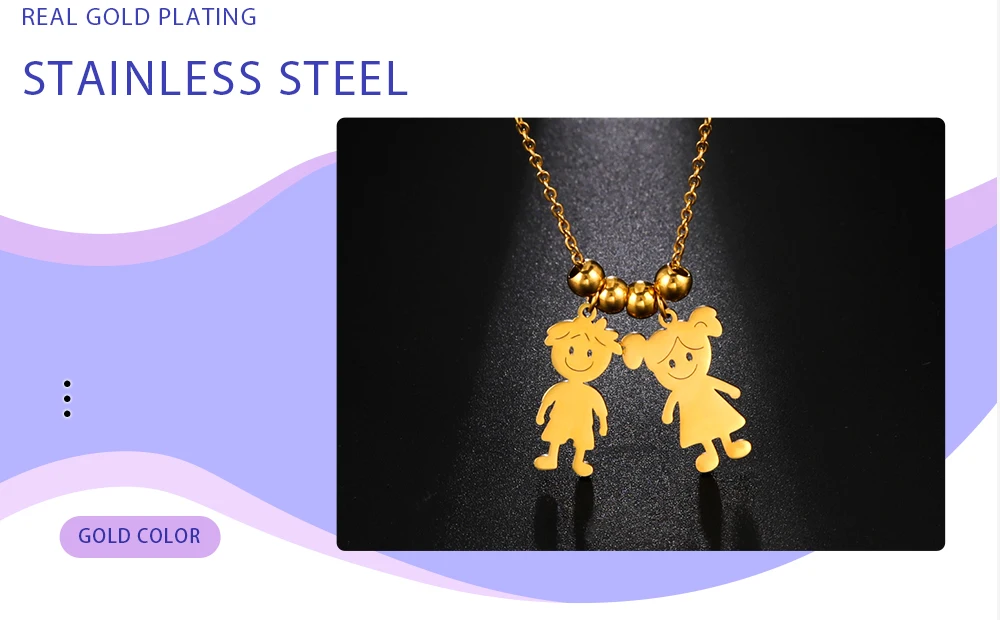 Personalized Boy Girl Necklace Custom Chain Name Mother Father Day Kid Family Gift For Women Men Stainless Steel Pendant Jewelry – Image 29