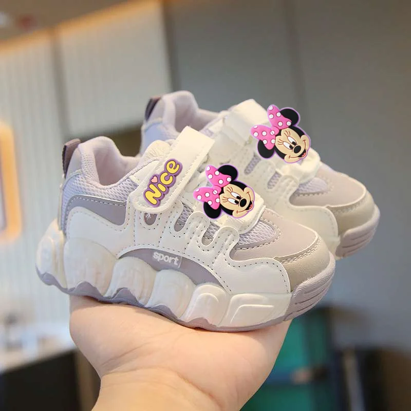 Girl sports shoes Mickey mouse spring fall new sports shoes kid dad running shoes soft soles boy casual shoes baby first walkers – Image 2