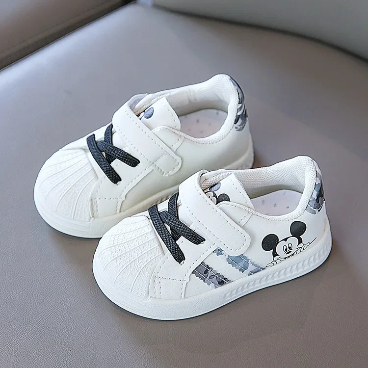Disney White Casual Shoes For Baby Boy Girl Brand Children Sneaker Mickey Mouse Kids Sports Shoes Toddler Walking Shoes – Image 25