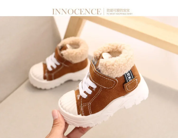2021 Children Warm Boots Winter New Boys Plus Thicken Velvet Cotton Shoes Girls Waterproof Short Boots Baby Cotton Boots – Image 21