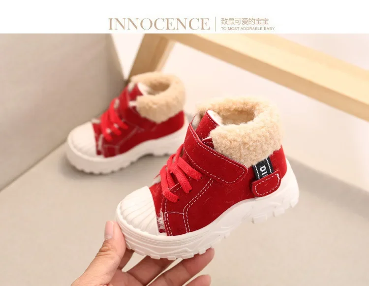 2021 Children Warm Boots Winter New Boys Plus Thicken Velvet Cotton Shoes Girls Waterproof Short Boots Baby Cotton Boots – Image 17