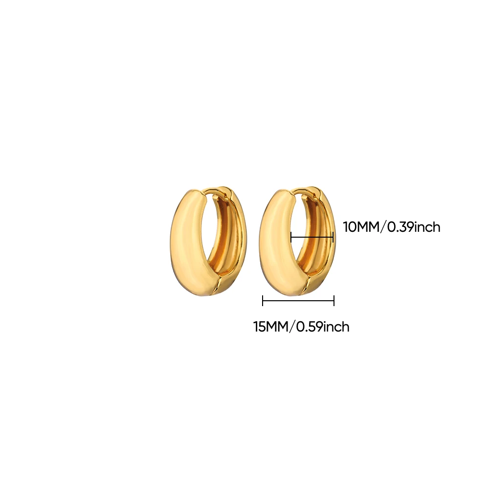 Classic Hoop Earrings for Women Girls Gold Color Chunky Stainless Steel Earrings 2026 Trend New in Minimalist Ear Jewelry aretes – Image 7