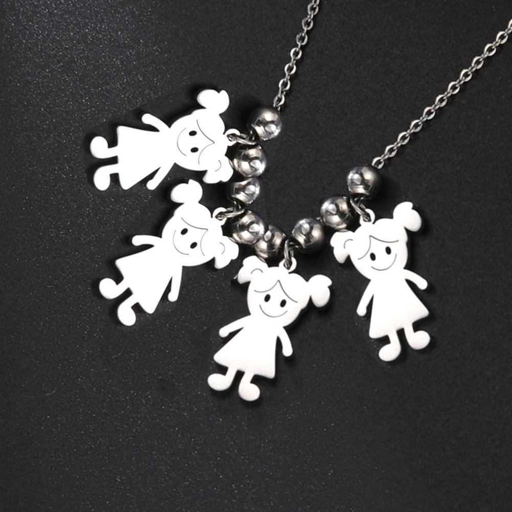 Personalized Boy Girl Necklace Custom Chain Name Mother Father Day Kid Family Gift For Women Men Stainless Steel Pendant Jewelry – Image 7
