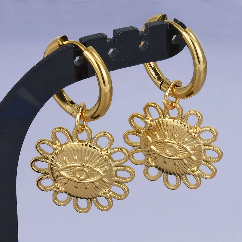 Punk Cross Sword Pendant Earring Stainless Steel Hoops Earrings For Women Men Accessories Non-Tarnish Vintage Jewelry Arete Gift – Image 13